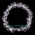 New Water Drop Shaped Natural Clear Rock Crystal Quartz Stone Bracelet, Love Gift